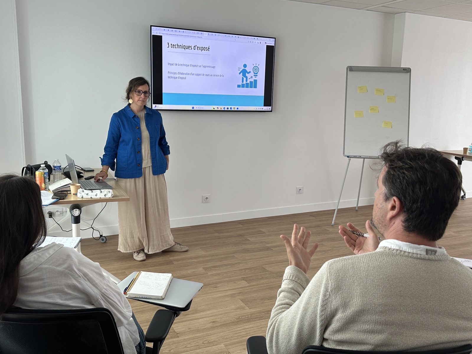 Présentation des trois techniques d'exposé pendant la formation Animer son enseignement
